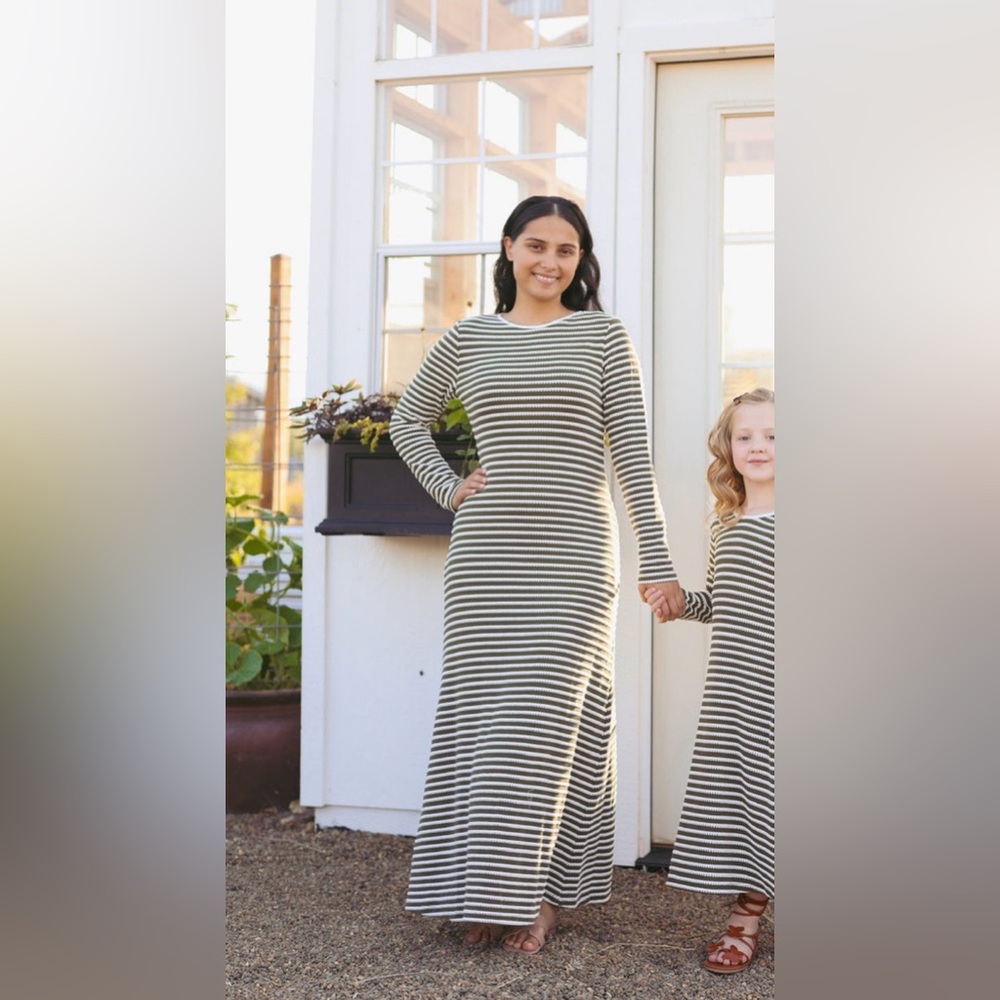 Dainty Jewells Green Striped Maxi Dress